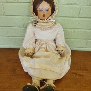 Antique Painted Cloth Doll c.1910–1925 – Original Clothing – Excellent Condition